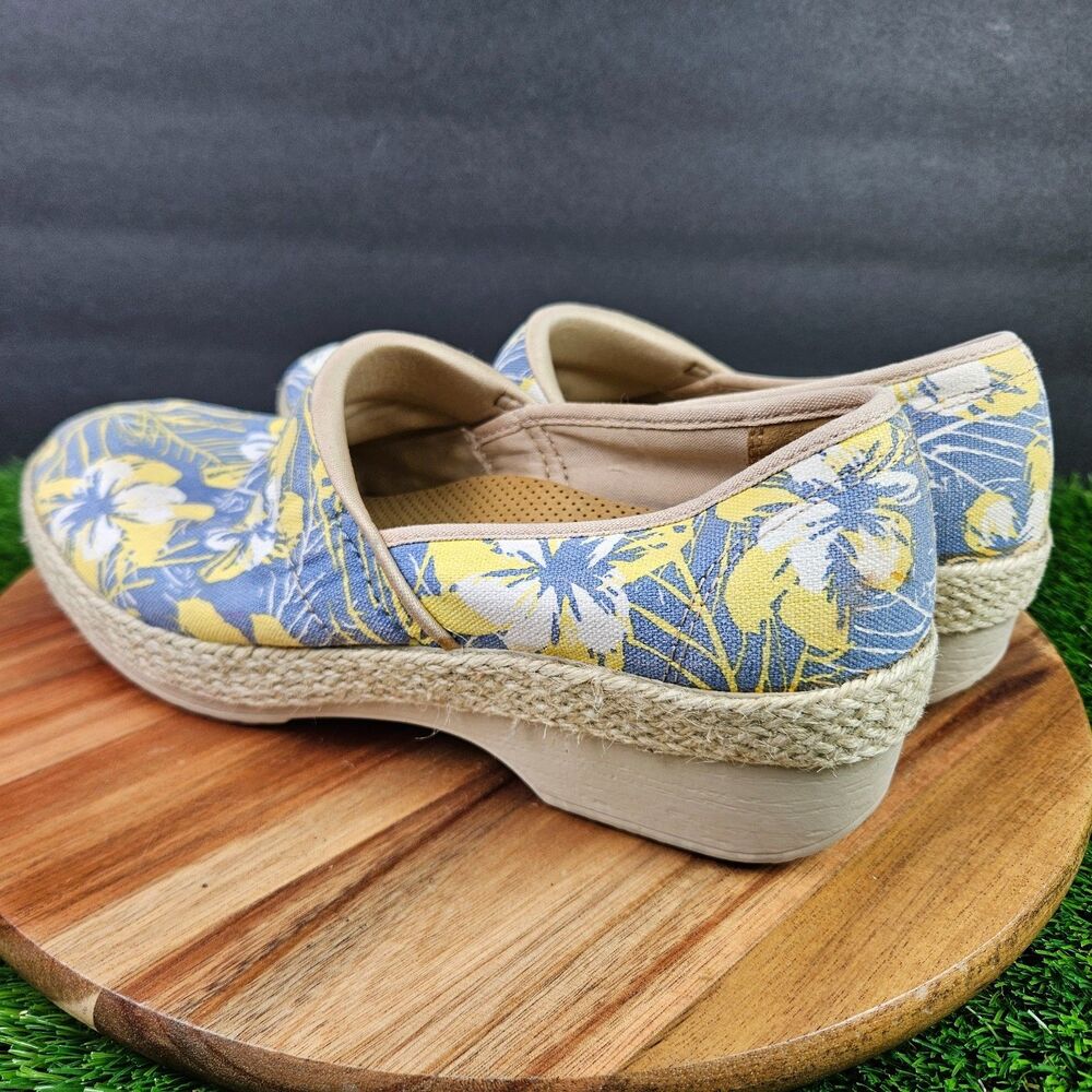 Dansko Victoria Tahiti Hawaiian Canvas Clog Size 41 US 10.5-11 Blue Floral Shoes - Picture 4 of 12